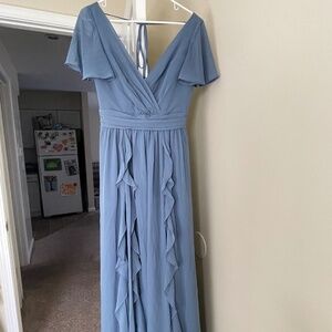 David’s Bridal Long Flutter Sleeve Dress